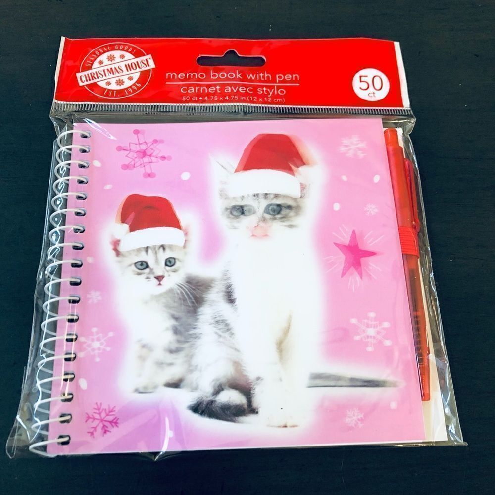 Christmas Kittens 3-D Holiday Cat Graphic Notepad
